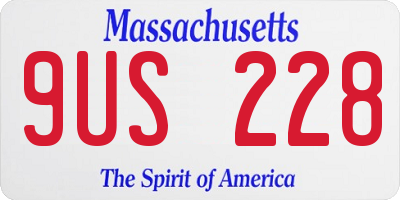 MA license plate 9US228