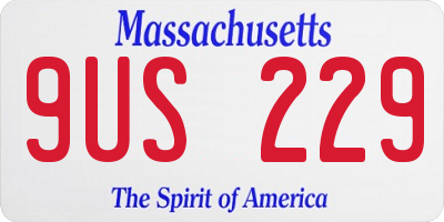 MA license plate 9US229