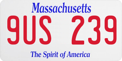 MA license plate 9US239