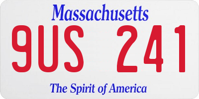 MA license plate 9US241