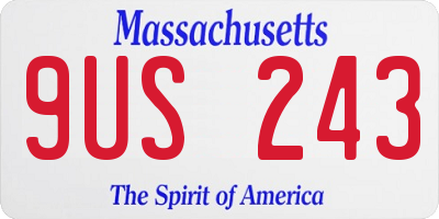 MA license plate 9US243