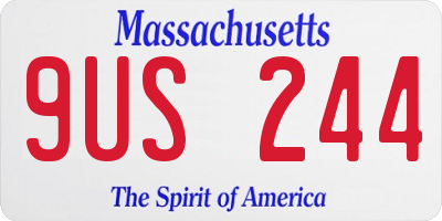 MA license plate 9US244