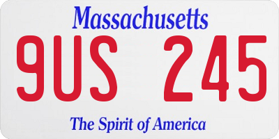 MA license plate 9US245