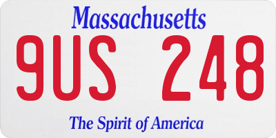 MA license plate 9US248