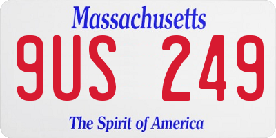 MA license plate 9US249