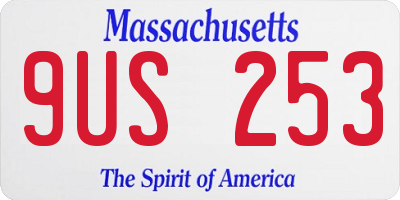MA license plate 9US253