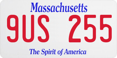 MA license plate 9US255