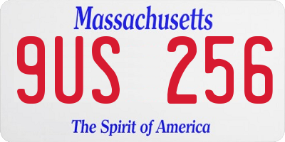 MA license plate 9US256