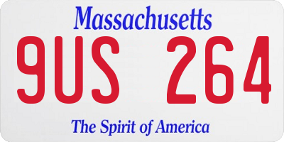 MA license plate 9US264
