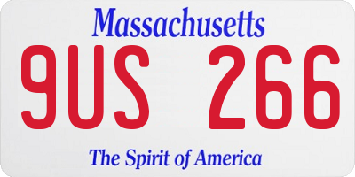MA license plate 9US266