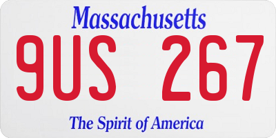 MA license plate 9US267
