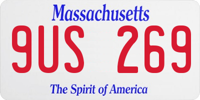 MA license plate 9US269