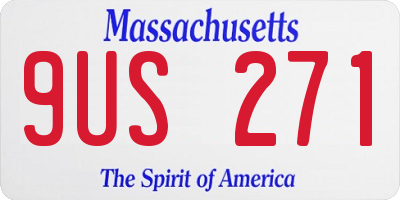 MA license plate 9US271