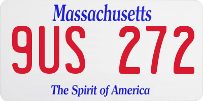MA license plate 9US272