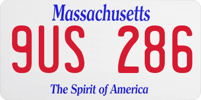 MA license plate 9US286