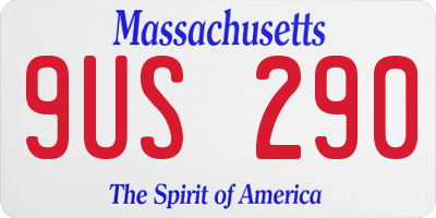 MA license plate 9US290