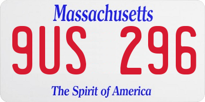 MA license plate 9US296