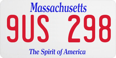 MA license plate 9US298