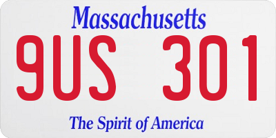 MA license plate 9US301