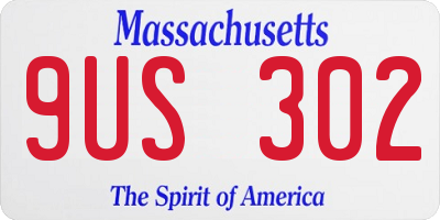 MA license plate 9US302