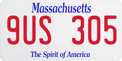 MA license plate 9US305