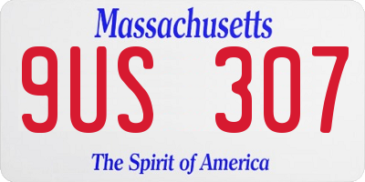MA license plate 9US307