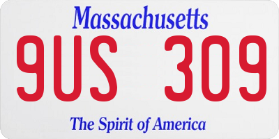 MA license plate 9US309