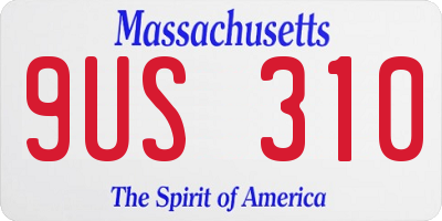 MA license plate 9US310