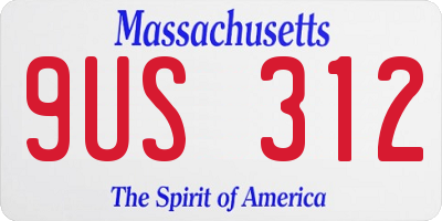MA license plate 9US312