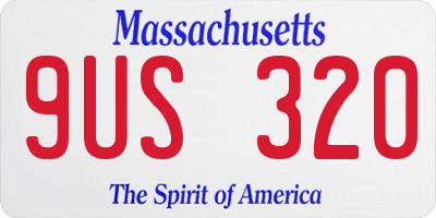 MA license plate 9US320