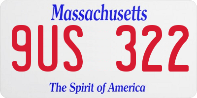 MA license plate 9US322