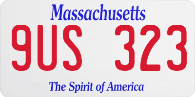 MA license plate 9US323
