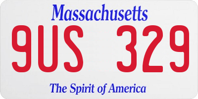 MA license plate 9US329