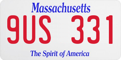 MA license plate 9US331