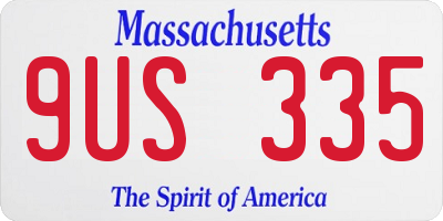 MA license plate 9US335