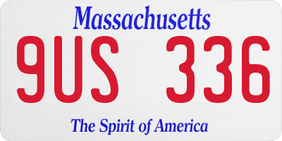 MA license plate 9US336