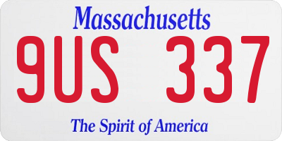 MA license plate 9US337