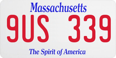 MA license plate 9US339