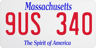 MA license plate 9US340