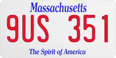 MA license plate 9US351