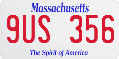 MA license plate 9US356