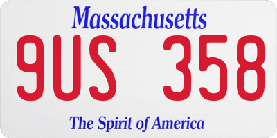 MA license plate 9US358