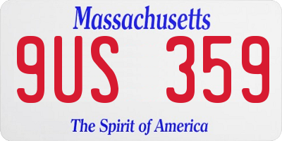 MA license plate 9US359