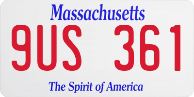 MA license plate 9US361