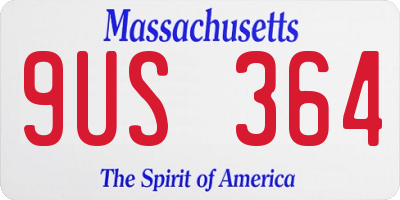 MA license plate 9US364