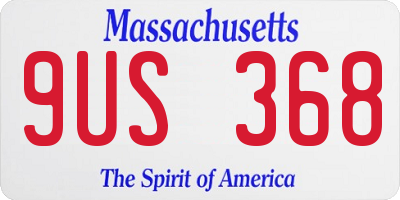 MA license plate 9US368