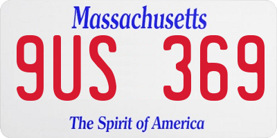 MA license plate 9US369