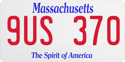 MA license plate 9US370