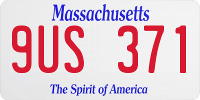 MA license plate 9US371