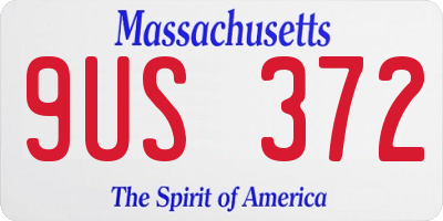 MA license plate 9US372